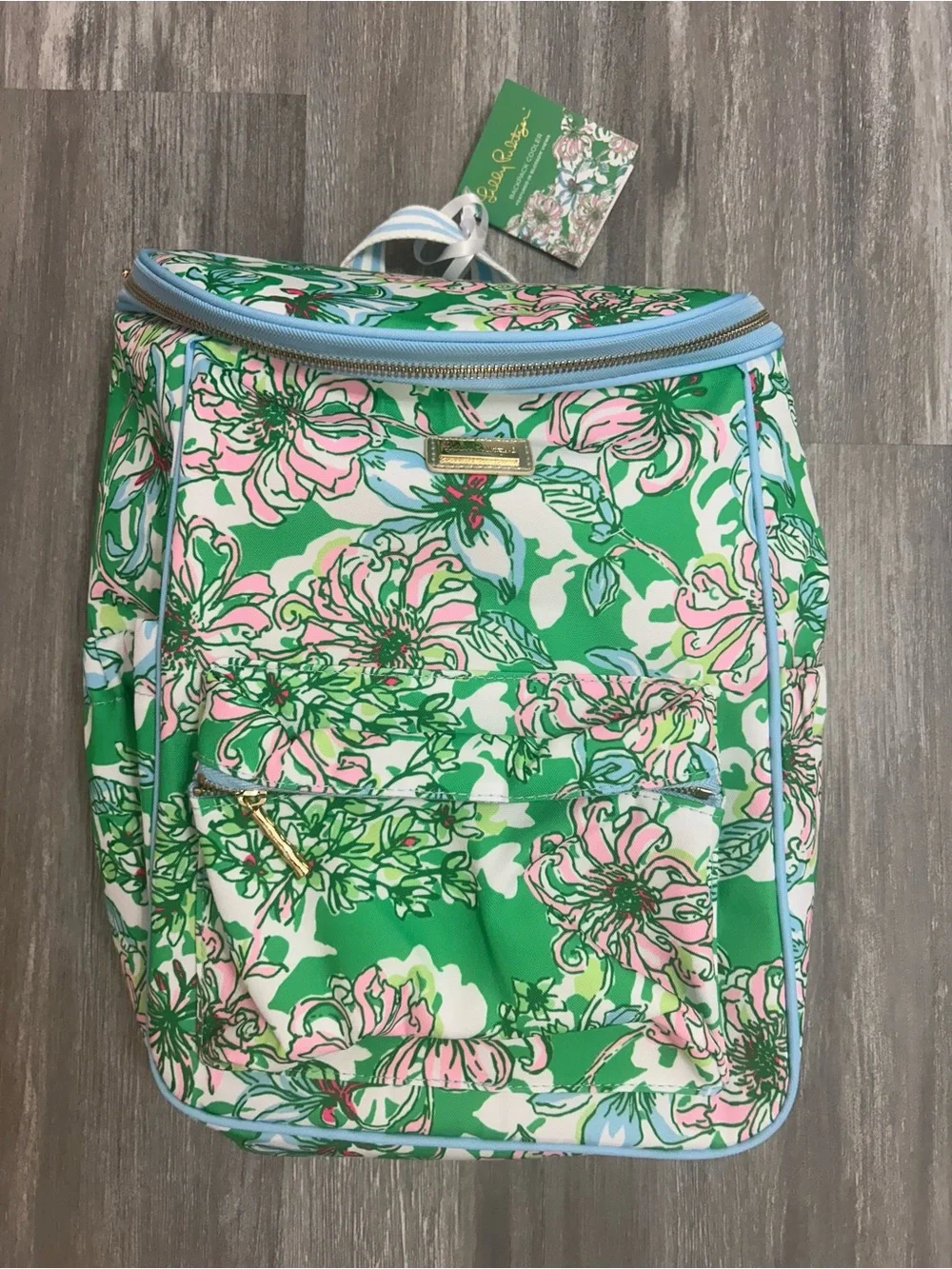 NWT, Lilly Pulitzer Backpack Cooler, Spearmint Blossom Views